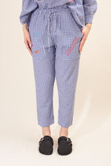 Pantalon ILVA 95190 Vichy Bleu