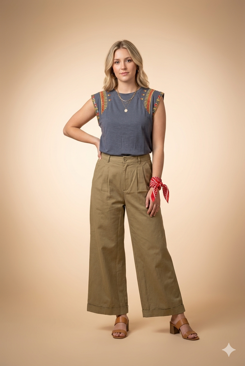 Pantalon Soline Olive