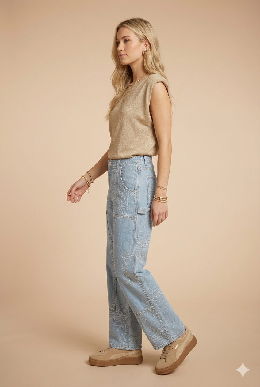 Pantalon ILVA 95004 Jeans Clair - Image 3