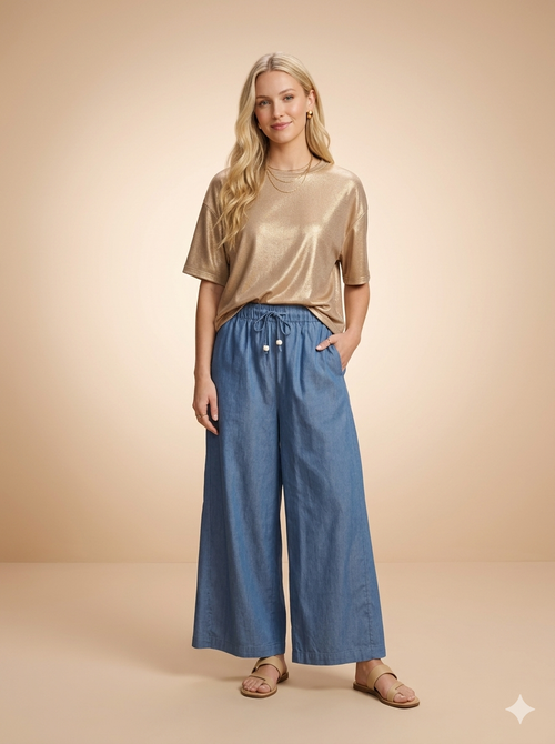 Pantalon Neline Chambray