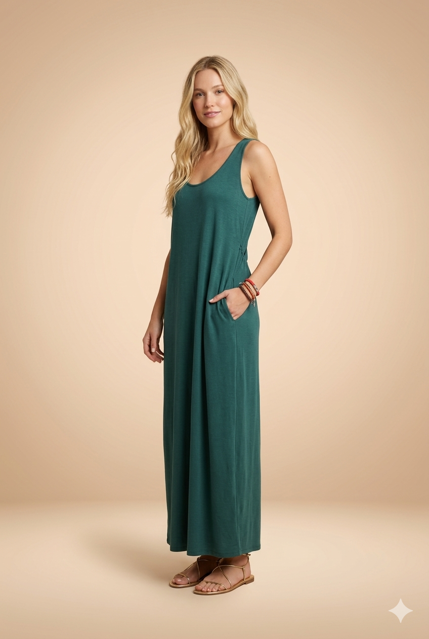 Robe Adelina Vert - Image 4