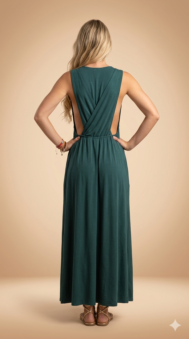Robe Adelina Vert - Image 3