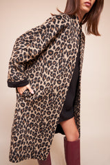 Manteau Sarah miel Léopard