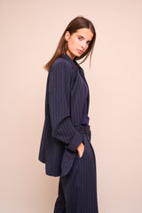 Blazer Beatrice Marine rayé