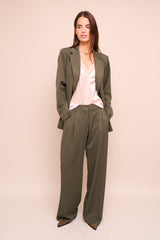 Blazer Beatrice Kaki rayé