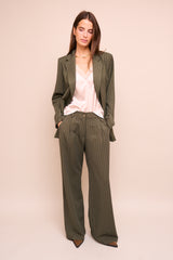 Blazer Beatrice Kaki rayé