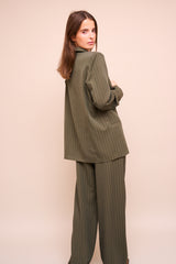 Blazer Beatrice Kaki rayé